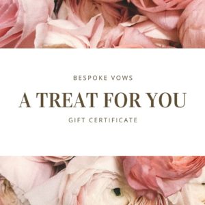 Bespoke Vows gift certificate product image with roses.